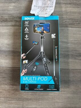 Bower Multi-Pod 6-in-1 Tripod & Selfie Stick - Black